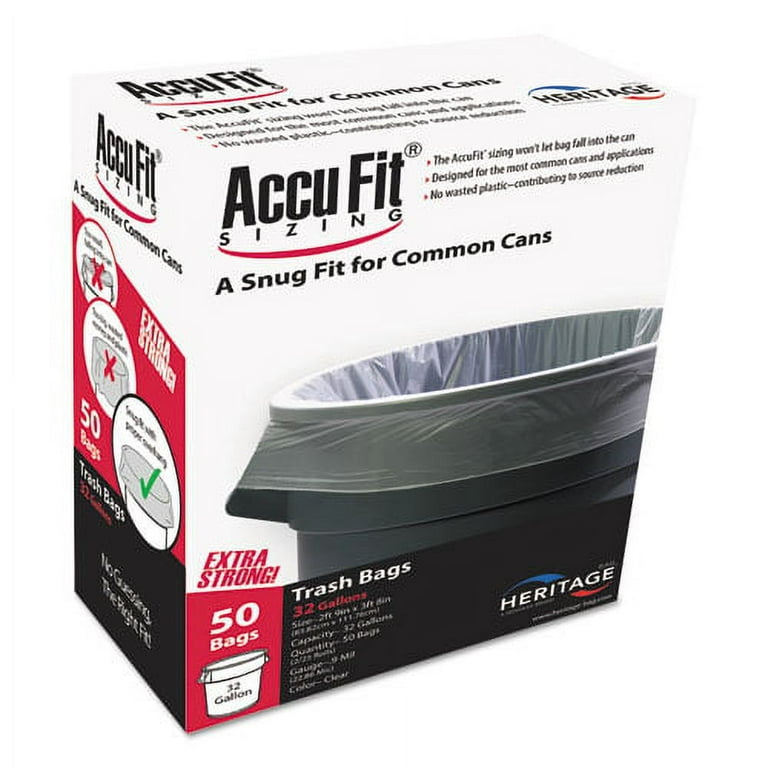 Linear Low Density Can Liners with AccuFit Sizing, 55 gal, 0.9 mil, 40 Linear Low Density Can Liners with AccuFit Sizing, 55 gal, 0.9 mil, 40