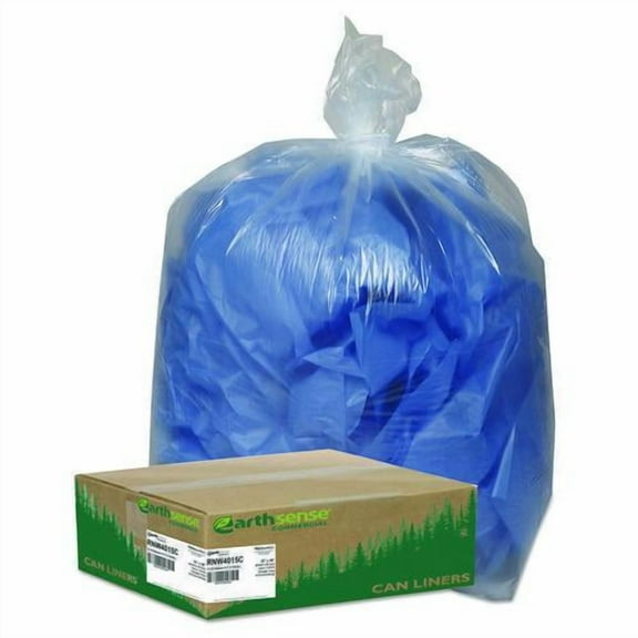 Linear Low Density Clear Recycled Can Liners, 33 gal, 1.25 mil, 33" x 39", Clear, 10 Bags/Roll, 10 R | Bundle of 2