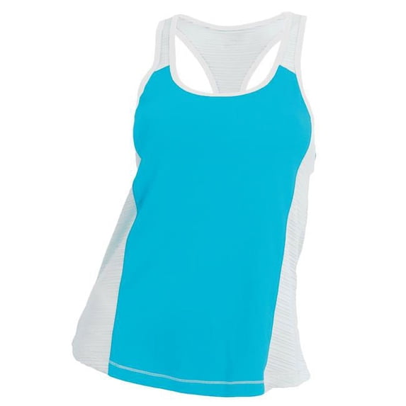 Linear Mesh Run Fast Tank for Junior, Scuba Blue & White - Extra Small