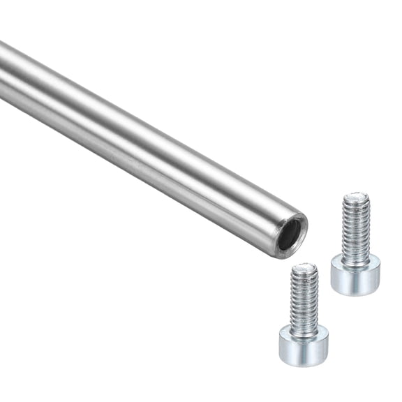 Linear Motion Rod Shaft Guide, 6mmx300mm 304 Stainless Steel End Hollow Linear Steel Rods Inner Threaded Studs with Screws for 3D Printer and CNC Machine