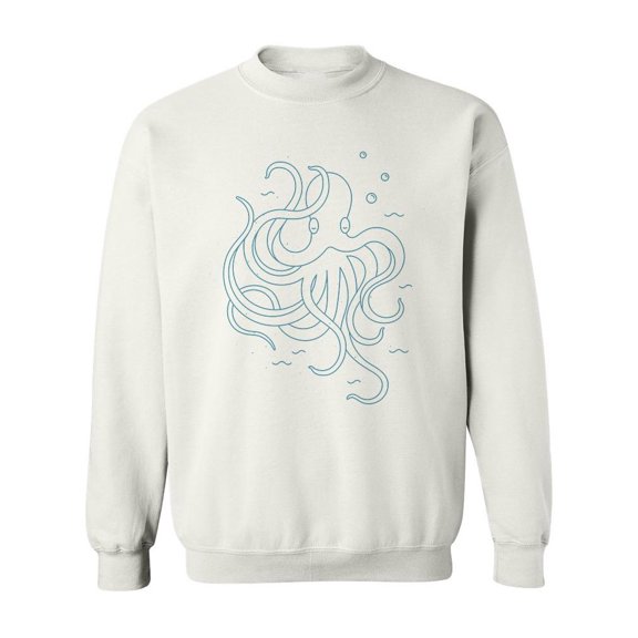 Linear Octopus  Sweatshirt Men -Image by Shutterstock, Male Small