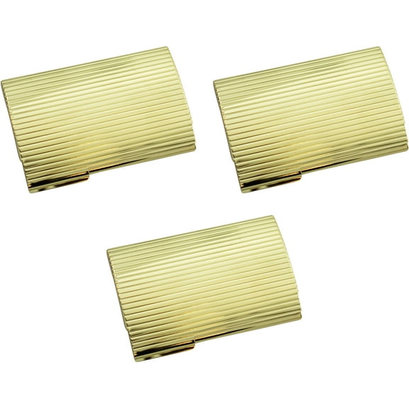 Set of 3 Curved Metal Business Card Case Holders Unisex (Gold Ridge)