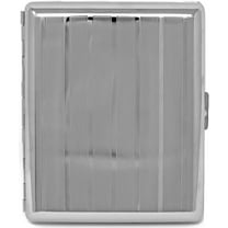 Linear Print Metal-Plated Cigarette Case & Stash Box (Full Pack - 100s Size Cigarettes)