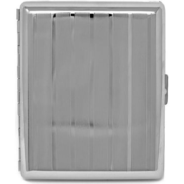 Linear Print Metal-Plated Cigarette Case & Stash Box (Full Pack - 100s Size Cigarettes)