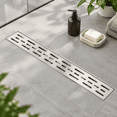 Draw Brick Pattern Linear Shower Drain 48 Inch Brushed Stainless Steel With Brick Pattern ...