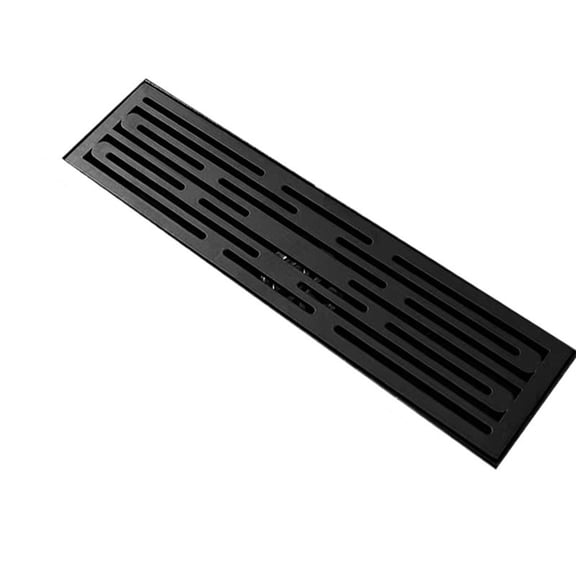 Linear Shower Drain with Removable Grate, Adjustable Rectangular Floor Drain with Hair Catcher for Bathroom