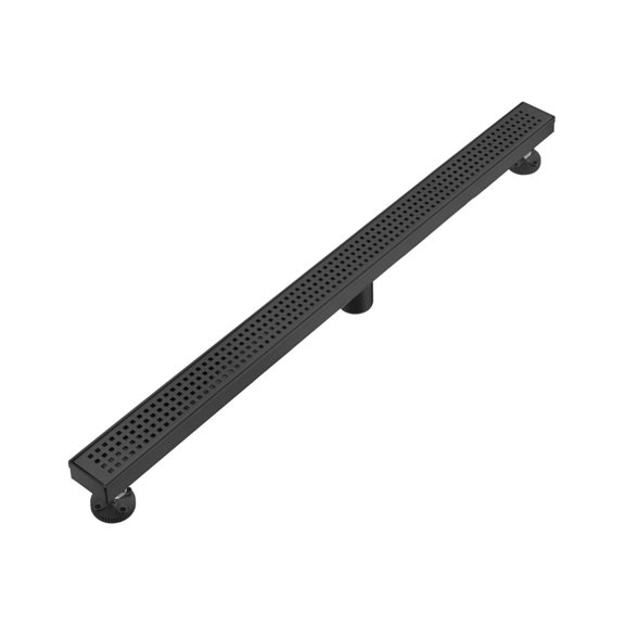 Linear Shower Floor Drain 48 Inch Matte Black 304 Stainless Steel Rectangular Trench Bathroom Drain