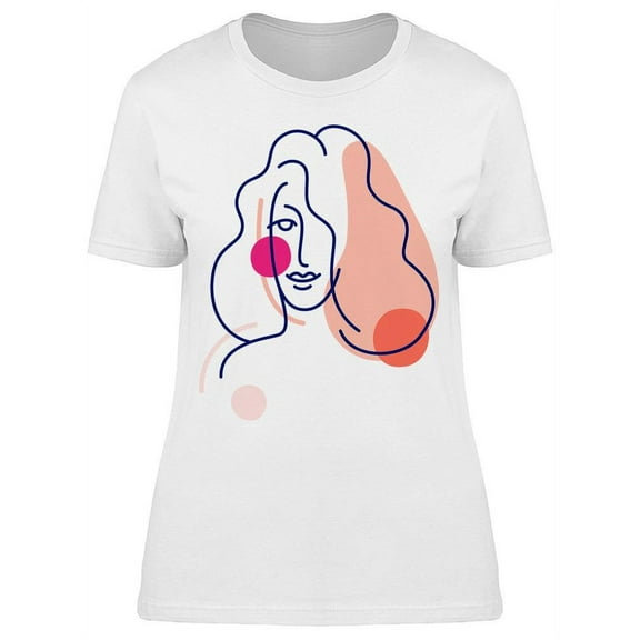 Linear Style Portrait T-Shirt Women -Image by Shutterstock, Female Large