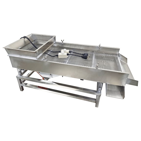 Linear Vibrating Screen Linear Sifter Sieve Screen Shaker Dual Motor with 7mm Round Screen Mesh