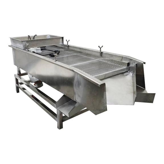 Linear Vibrating Screen Straight Vibrating Sieve Sifter Shaker 110V 2 Layer 2 Motor with 6mm 3mm Round Hole Screen