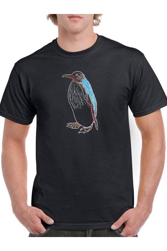 Lineart Paint Draw Penguin T-Shirt Men -Image by Shutterstock, Male x-Large
