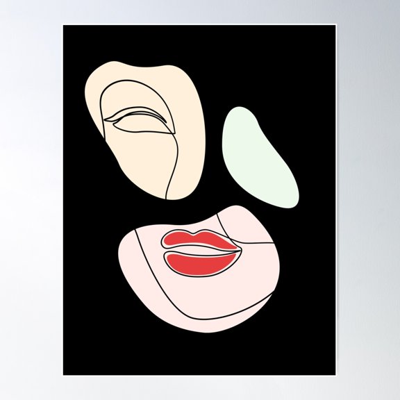 Lineart Woman Draw Poster Wall Art, Modern Wall Decor For Living Room Bedroom, 8x12 UNFRAMED