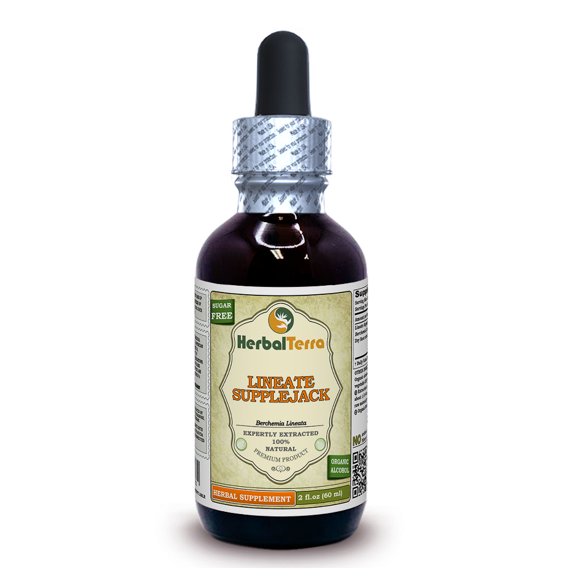 Lineate Supplejack Dry Root Absolutely Natural Expertly Extracted by Trusted HerbalTerra Brand Certified Organic Alcohol-Based Liquid Extract. Proudly made in USA. Tincture 2 Fl.Oz