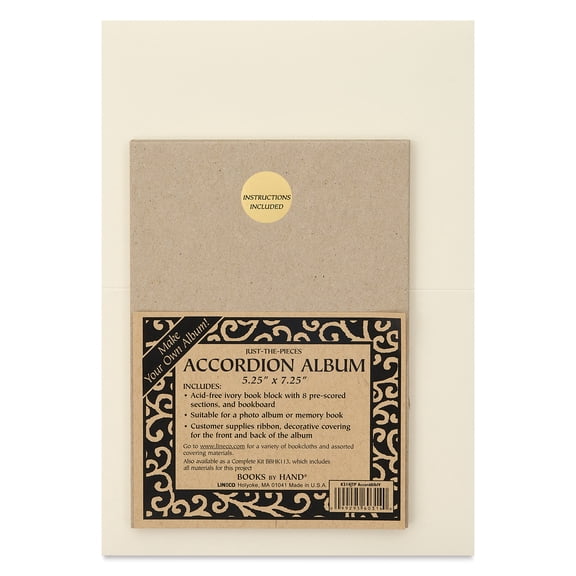 Lineco Just the Pieces Album Kit - 5" x 7", Ivory, Accordion