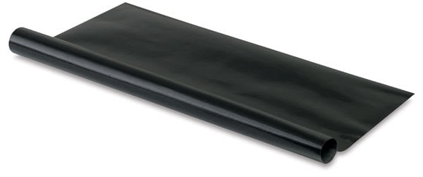 Lineco Leather Book Cloth - 17" x 19", Gloss Black, Rolled Sheet