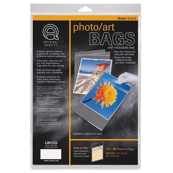 Lineco Photo Art Bag Pack - 11" x 17", Pkg of 10