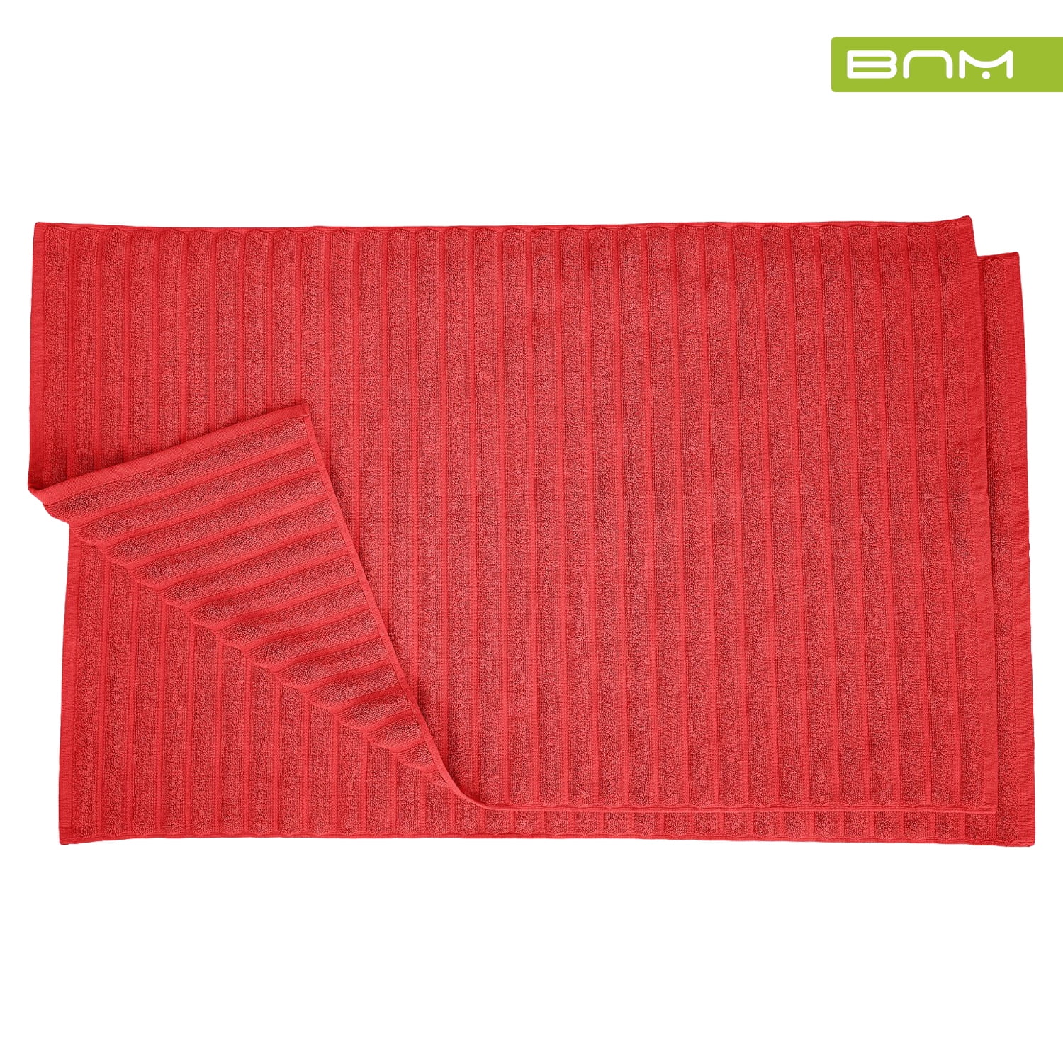 Lined 100% Combed Cotton Bath Mats Set for Bathroom 2 Piece, Cranberry