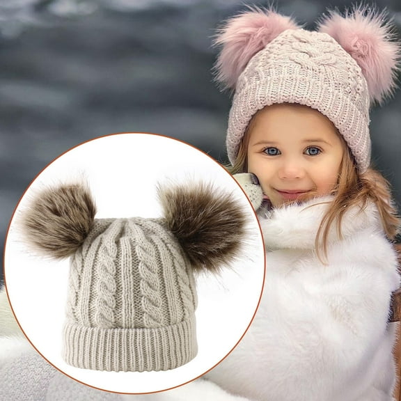 Lined Boys Girls Hat Cap Hat Knitted Kids Pom Winter Toddler Hat Baby Hats Winter Huts Hats for Women Cute Winter Headgear Men Winter Hat Hat for Men Wool Trapper Hat for Men Thermal Head Gear for Men