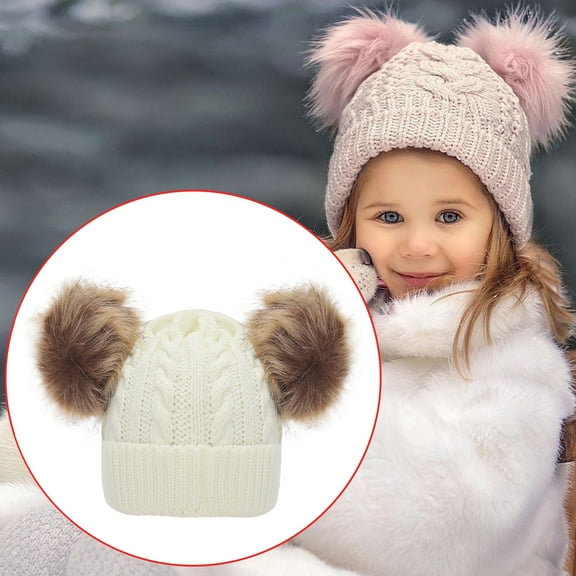 Lined Boys Girls Hat Cap Hat Knitted Kids Pom Winter Toddler Hat Baby Hats Winter Huts Hats for Women Cute Winter Headgear Men Winter Hat Hat for Men Wool Trapper Hat for Men Thermal Head Gear for Men