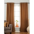 thumbnail image 1 of Lined-Brown Ring Top Matka Raw Silk Cafe Curtain / Drape  - 43W x 36L - Piece, 1 of 2