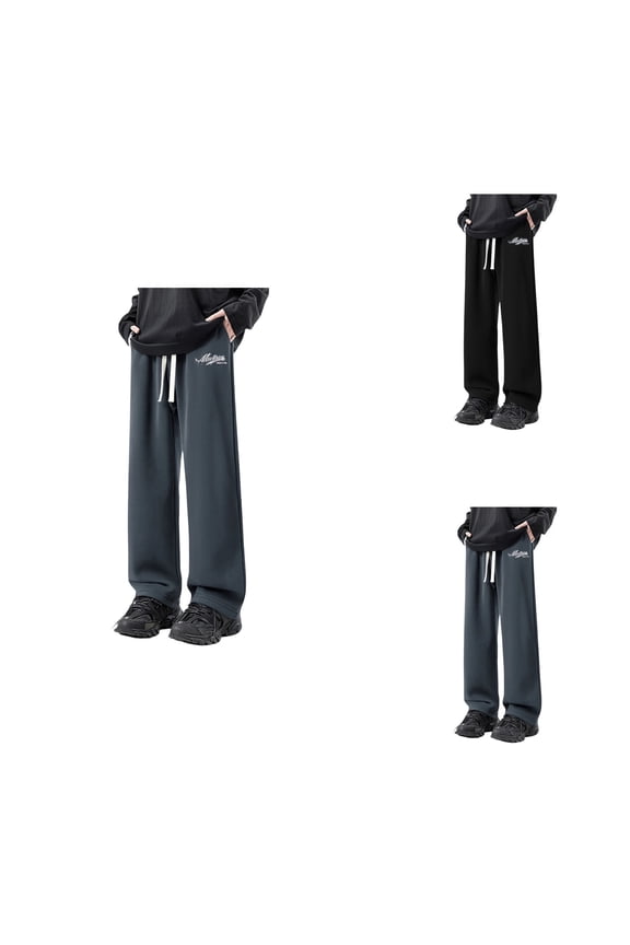 Lined Casual Pants, Relaxed Fit Straight Leg Trousers, Soft Warm Winter Comfort, Lined, Thermal Work, with Pockets, Durable Daily Wear