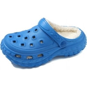 ELIOGN Lined Clogs Garden Shoes Kids Boys Girls Fuzzy Faux Fur Lined Clogs Winter Warm House Home Bedroom Slippers Slip On Mules Indoor Outdoor - Non Slip Sole