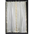 thumbnail image 1 of Lined-Cream  Tie Top  Sheer Sari Curtain / Drape / Panel   - 60W x 108L - Pair, 1 of 2