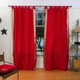 thumbnail image 1 of Lined-Fire Brick  Tab Top  Sheer Sari Curtain / Drape  - 80W x 120L - Piece, 1 of 4