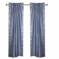 thumbnail image 1 of Lined-Gray Rod Pocket  Sheer Sari Curtains w/ Silver Border -43W x 108L-Pair, 1 of 2