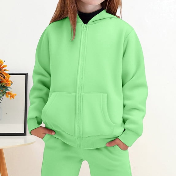 Lined Hoodie Pants Set Winter Outfits For Kids Cozy Warm Pullover Tracksuit Casual Playwear