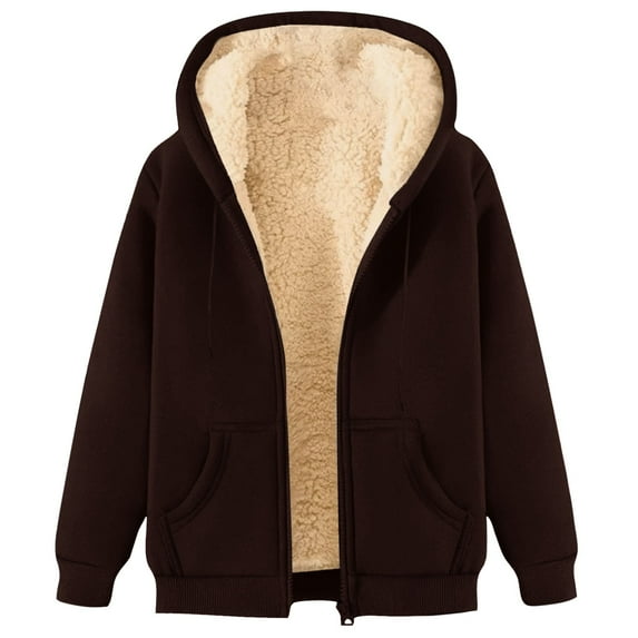 Lined Hoodies For Zip Up Jacket Comfort Sweatshirts Winter Warm Cozy Coats With Pockets