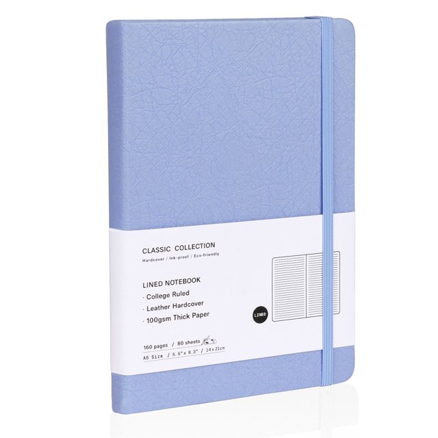 Lined Journal Notebook, 160 Pages, Medium 5.7 inches x 8 inches 100