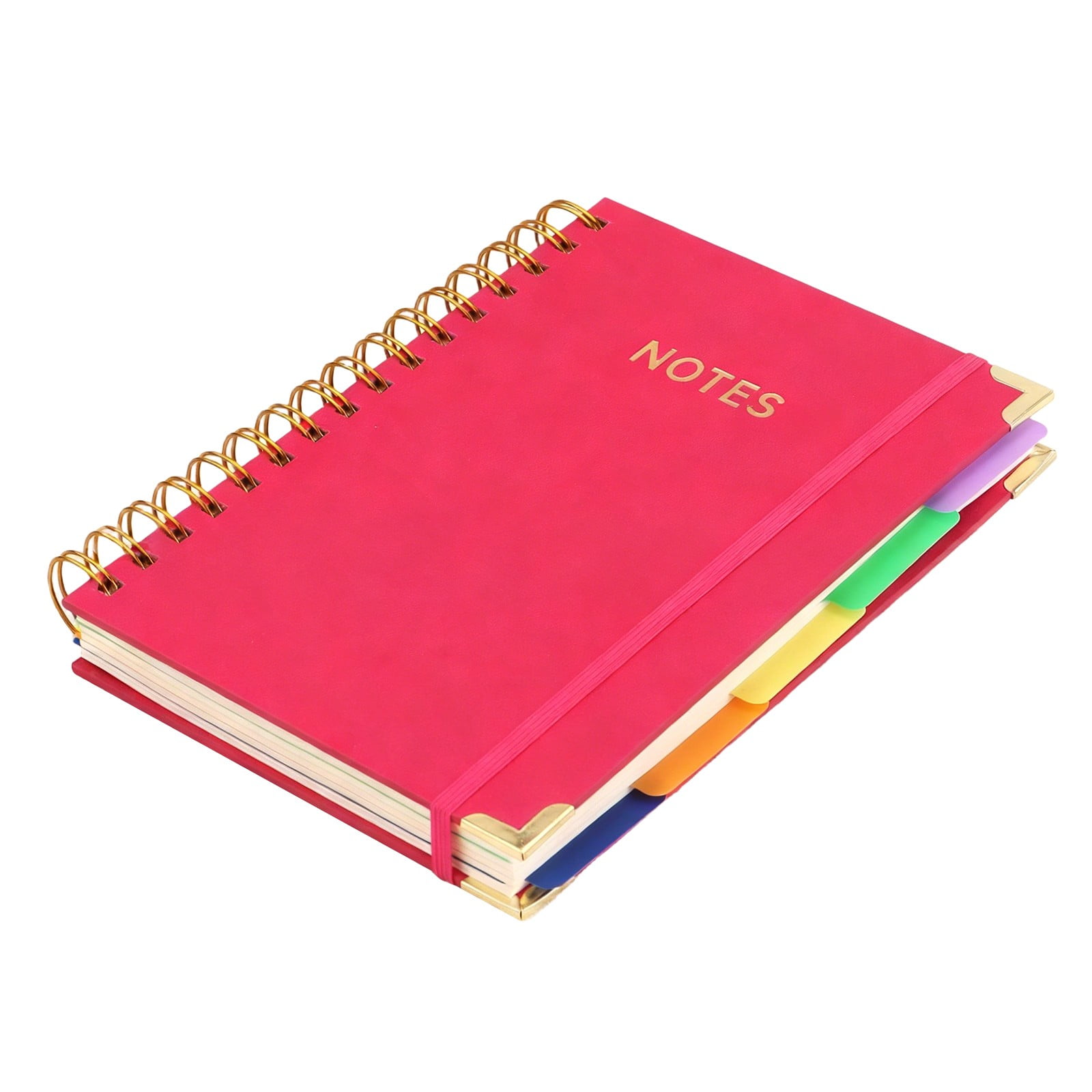 Lined Journal Notebook, 300 Pages, Hardcover Notebooks for Writing Working Women Men, Durable Notebook Journal With Removable Dividers Tabs & Sewn Pen Holder, 1Pc, Multicolor(Red,8.2x5.7")