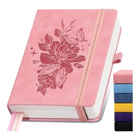 Lined Journal Notebook 365 Pages, A5 Leather Journals for Writing Women & Men, Hardcover Notebook with 100GSM Thick Paper, Daily Journal Notebook for Travel, Work, Note Taking, College Ruled