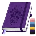 thumbnail image 1 of Lined Journal Notebook, 365 Pages, A5 Leather Journal for Writing, Hardcover Notebook with 100GSM Thick Paper, College Ruled, Daily Journal for Women & Men, Travel, Work, School, Note Taking, Purple, 1 of 7