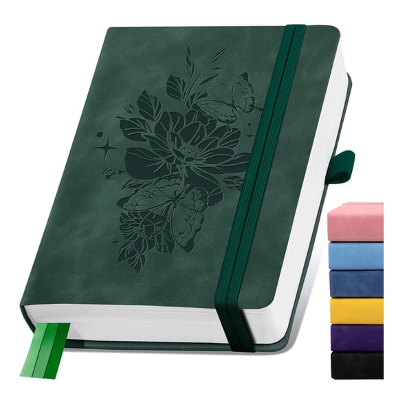 Lined Journal Notebook 365 Pages, A5 Leather Journals for Writing Women & Men, Hardcover Notebook with 100GSM Thick Paper, Daily Journal Notebook for Travel, Work, Note Taking, College Ruled