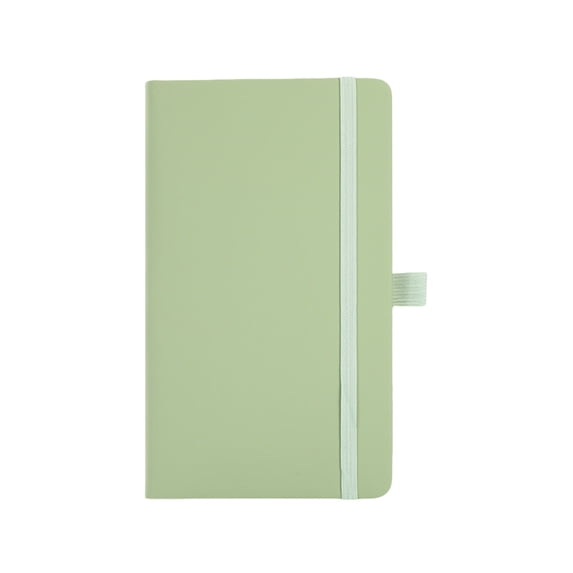 Lined Journal Notebook, A6 Pocket Size, 1 Pack Journaling Notebooks for Women Men Work Planning, Leather Hardcover & Elastic Strap & Pen Loop, 200 Pages per Note Book, Office Supplies(Green1,7x3.9")