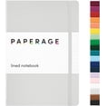 thumbnail image 1 of Lined Journal Notebook, (Light Grey), 160 Pages, Medium 5.6 in x 8 in - 100 GSM Thick Paper – Hardcover Journaling Notebook for Work, School & Note Taking, 1 of 8