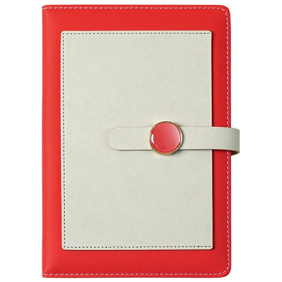 Lined Journal Notebook,Magnetic Closure Buckle Notebook,Hardcover Notebook with Leather Cover,100 Sheets / 200 Pages,Notebook For Men Women Work, Writing, Note Taking,5.83x8.35 inch(Red)