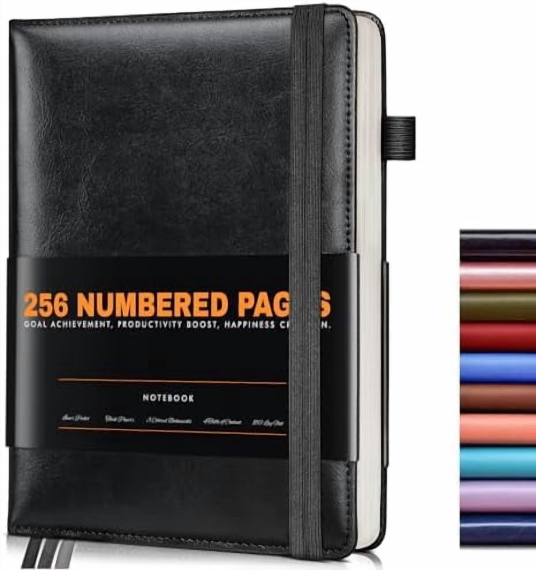 Lined Journal Notebook for Women Men, 256 Numbered Pages Hardcover Leather Journals for Writing, A5 Journaling Notebooks, College Ruled Journal for Business Work School Note Taking 5.75" x 8.38"
