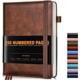 thumbnail image 1 of Lined Journal Notebook for Women Men, 256 Numbered Pages Hardcover Leather Journals for Writing, A5 Journaling Notebooks, College Ruled Journal for Business Work School Note Taking 5.75" x 8.38", 1 of 7