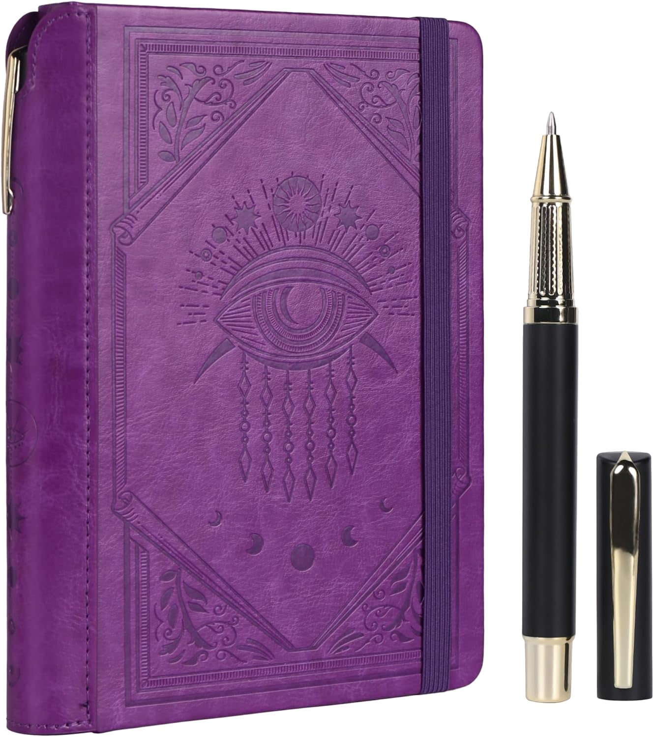 Lined Journal Notebook for Women Men, Leather Journal with Pen, A5 Evil Eye Hardcover Notebook for Work, Journaling, Travel & School, 100 GSM Thick Paper, 320 Numbered Pages, 6.2 x 8.3 in