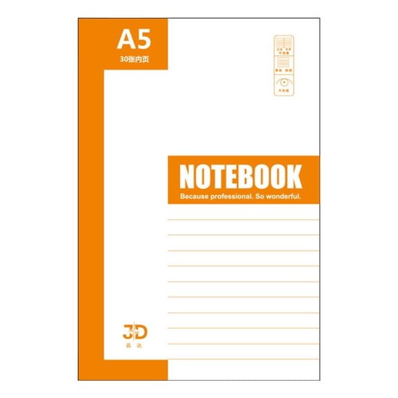 Lined Journal Notebook, (Yellow), 30 Pages, A5 Size 5.5 in x 8.3 in - 100 GSM Thick Paper – Hardcover Journaling Notebook for Work, Study & Note Taking