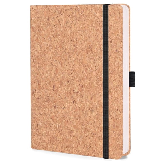 Lined Journal Notebook with Cork Leather Cover, A5 Handcover Leather Notebook for Writing and Journaling(160 Pages Thick Paper)