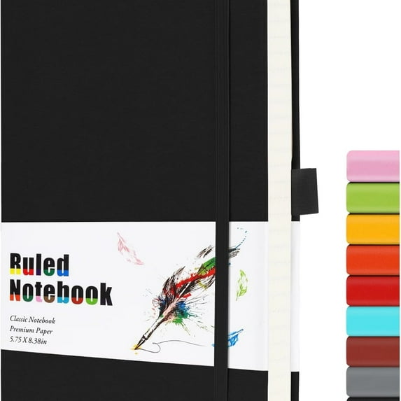 Lined Journal Notebook with Thick Paper, College Ruled Notebook with Pen Loop,Hardcover,Inner Pocket