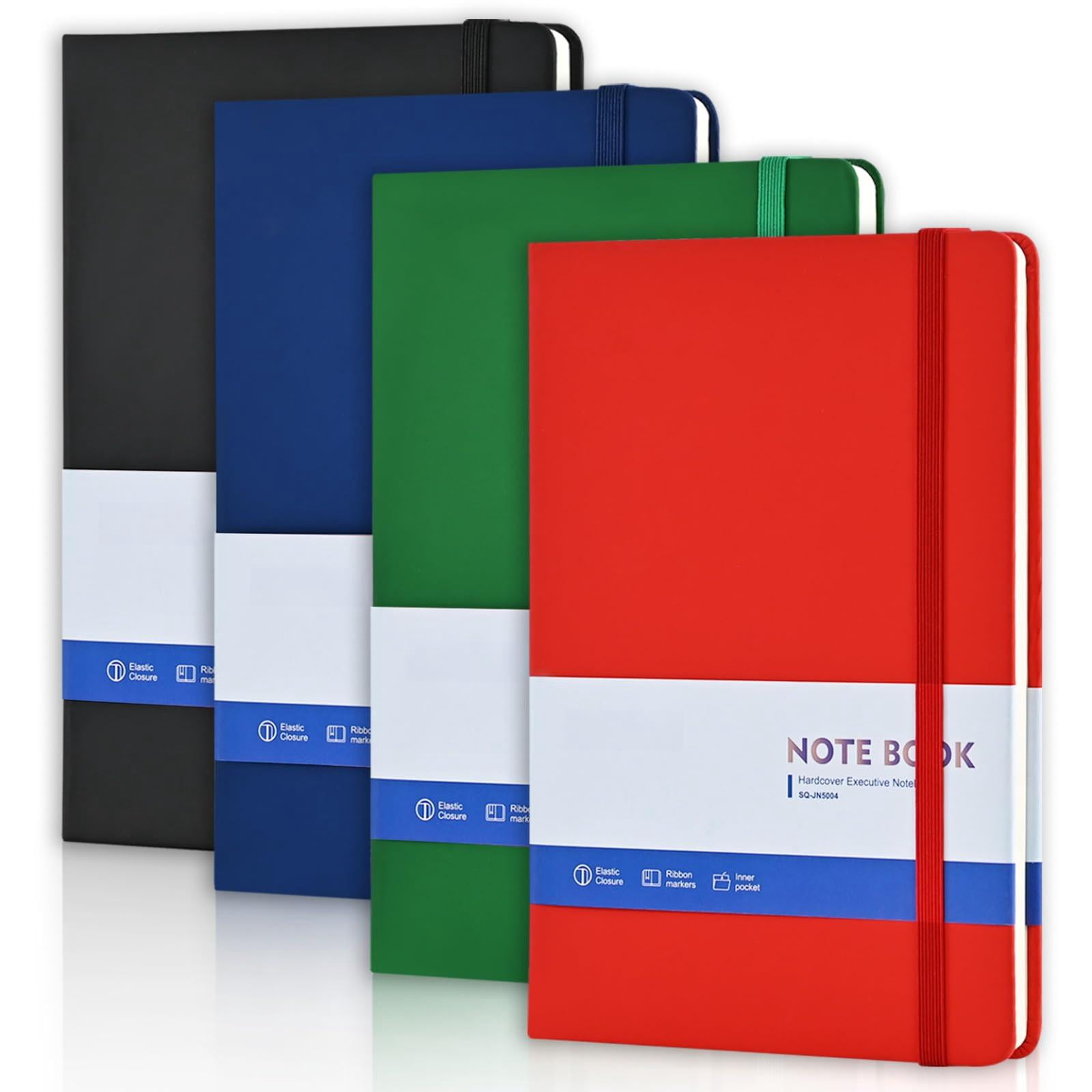 Lined Journal Notebooks  4 Pack 160 Pages 5.5x 8.2-inch Journals For Women Men Hardcover Notebook With 100 Gsm Thick Paper A5 Size College Ruled Writing/travel/work (assorted Color-4 Pack)