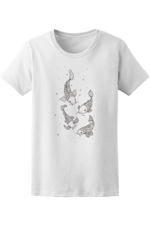 Lined Koi Fish T-Shirt Men -Image by Shutterstock, Male x-Large