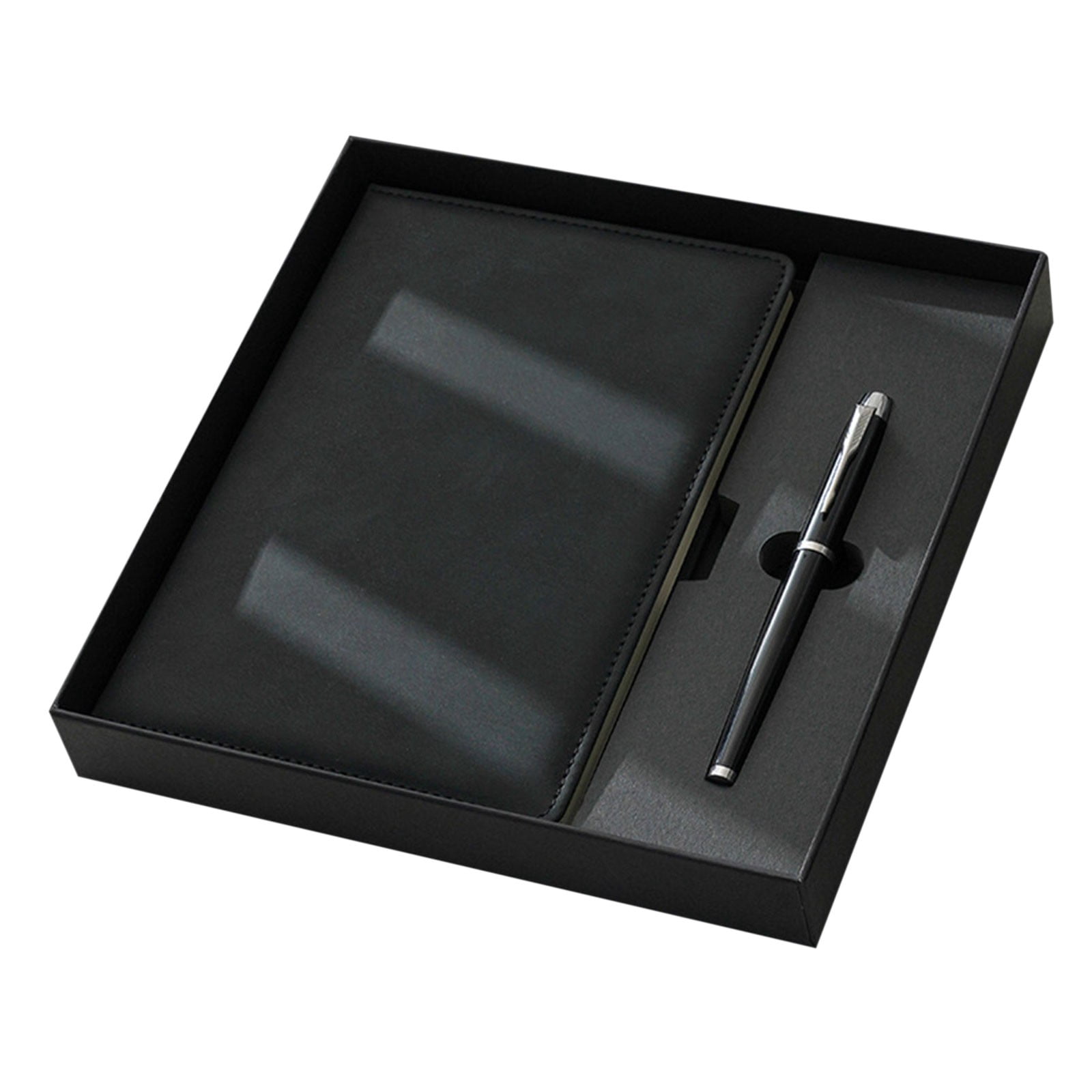 Lined Leather Journal Notebook,Vintage Hardcover Diary A5 Notebook with Pen and Gift Box,Artificial Leather Soft Cover,Personalized Travel Journals,Journal for Men and Women,9X9 inch(Black)