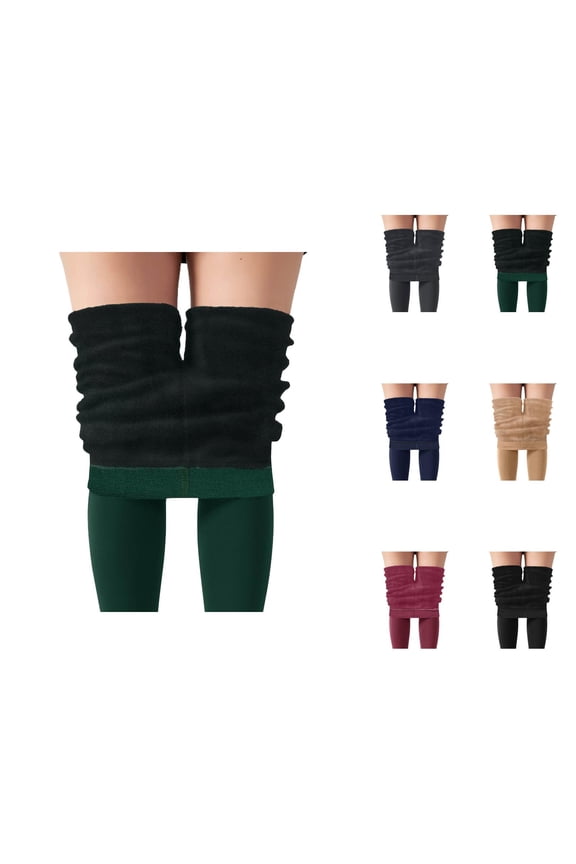 Lined Leggings Women Winter Warm Thick Thermal Opaque Tights Soft Stretchy Control High Waist Solid Color Footed Pantyhose Velvet Pants