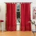thumbnail image 1 of Lined-Maroon  Tab Top  Sheer Sari Curtain Drape Panel   - 60W x 108L - Piece, 1 of 4